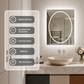 LUVODI  Frameless Tempered Glass LED Bathroom Mirror, Backlit with Round Front Light