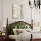 Elegant Square Wall Silver Glass Decorative Accent Mirror Golden Rim for Hallway