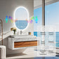 LUVODI Long Oval LED Bathroom Mirror with Bluetooth Speaker, No Display 23.62x35.43 in