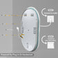 LUVODI Long Oval LED Bathroom Mirror with Bluetooth Speaker, No Display 23.62x35.43 in