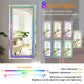 Full Length Mirror with RGB Lights Wall Hanging Mirror Crush Diamond Inlay for Living Room, Bedrooms, Cloakrooms