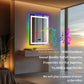 LUVODI Rectangular Bluetooth Bathroom Mirror with RGB Backlit, Smart Display Horizontal Hanging