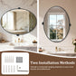 Modern Matte Black Oval Pivot Mirror – Adjustable Tilting Bathroom Vanity Wall Mirror