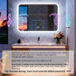 LUVODI Rounded Corner LED Mirror with Bluetooth Speaker Lighted Bathroom Vanity Mirror