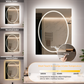 LUVODI  Frameless Tempered Glass LED Bathroom Mirror, Backlit with Round Front Light