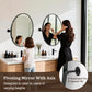 Modern Matte Black Oval Pivot Mirror – Adjustable Tilting Bathroom Vanity Wall Mirror
