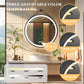 LUVODI Lighted Bathroom Mirror with Strap Round LED Bathroom Mirror