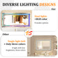 Full Length Mirror with RGB Lights Wall Hanging Mirror Crush Diamond Inlay for Living Room, Bedrooms, Cloakrooms