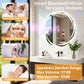Espejo de pared redondo para baño LUVODI de 31,5" con LED y altavoz Bluetooth dual, antivaho y regulable