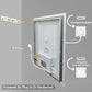 LUVODI Rectangular LED Bathroom Mirror with Lights, 2 Buttons (Glowing Outer Edge)