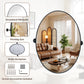 Modern Matte Black Oval Pivot Mirror – Adjustable Tilting Bathroom Vanity Wall Mirror