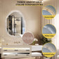 LUVODI Irregular Crystal Glass Wall Lighted Bathroom Mirror with Backlit Dimmable LED Vanity Mirror