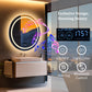 LUVODI Round LED Bluetooth Bathroom Mirror with Smart Display 80x80cm