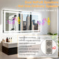 Espejo de baño rectangular de vidrio templado iluminado LUVODI con altavoces Bluetooth (sin pantalla)