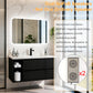 LUVODI Rounded Corner LED Mirror with Bluetooth Speaker Lighted Bathroom Vanity Mirror