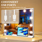LUVODI Hollywood Vanity Mirror with Lights and Bluetooth Speakers, 32x24in