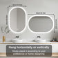 LUVODI Long Oval LED Bathroom Mirror with Bluetooth Speaker, No Display 23.62x35.43 in