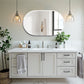 Long Oval Wall Hanging Glass Mirror with Beveled Edge