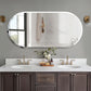 Long Oval Wall Hanging Glass Mirror with Beveled Edge