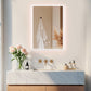LUVODI Rectangular LED Bathroom Mirror with Lights, 2 Buttons (Glowing Outer Edge)