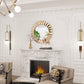 Contemporary Decorative Wall Mirror Round Starburst Mirror w/ Glass Beveled Edge for Living Room
