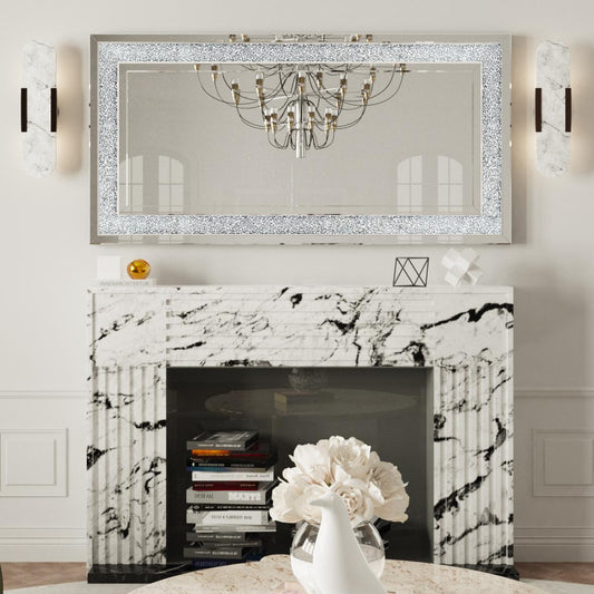 47.2x23.6inch Luxury Decorative Wall Mirror Rectangle Crushed Diamond Mirror