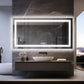 LUVODI LED Rectangular Bluetooth Mirror with Samrt Display Horizontal Hanging