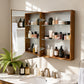 Mid Century Medicine Cabinet with Mirror, Double Mirror Doors, With Sensor Light