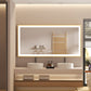 LUVODI Rctangular LED Bathroom Mirror with Gold Aluminum Alloy Narrow Frame Defogging 3 Color
