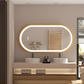 LUVODI Capsule Shape LED Bathroom Mirror with Gold Aluminum Alloy Narrow Frame Defogging 3 Color