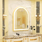 LUVODI Arched LED Bathroom Mirror with Gold Aluminum Alloy Narrow Frame Defogging 3 Color
