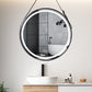 LUVODI Round LED Bathroom Mirror with Black Frame for Bathroom Bedroom Entryway