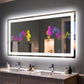 Espejo de baño rectangular de vidrio templado iluminado LUVODI con altavoces Bluetooth (sin pantalla)