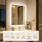 LUVODI 28x36” Rectangular LED Bathroom Mirror Tempered Glass Bathroom Mirror With Light