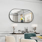 LUVODI 100x50cm Oval Wall-mounted Vanity Mirror Metal Frame Accent Mirror for Bathroom, Entryway