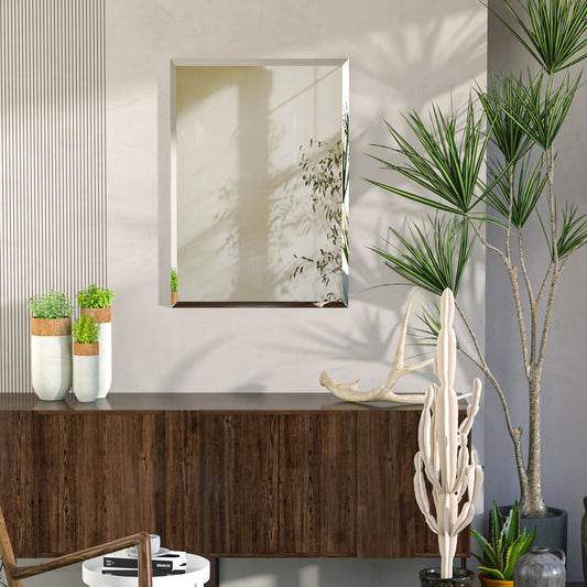 Frameless Rectangular Mirror with Beleved Edge