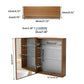 Mid Century Medicine Cabinet with Mirror, Double Mirror Doors, With Sensor Light