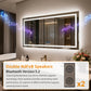 LUVODI LED Bathroom Mirror with Bluetooth Speaker & Screen Display, Tempered Glass Anti Fog Vanity Mirror