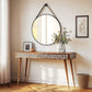 Black Round Mirror With Hanging Rope For Living Room, Bedroom, Entryway