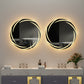 LUVODI Round LED Bathroom Mirror Dimmable Lighting 3 Colors Defogging Memory Function( Swirl style)