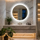 LUVODI 28 in Round Bathroom Mirror with Lights Tempered Glass(2 Buttons)