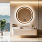 LUVODI Round LED Bluetooth Bathroom Mirror with Smart Display 80x80cm