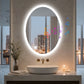 Espejo de baño LED con Bluetooth y altavoces LUVODI, antivaho e iluminado, 23,6 x 31,5 pulgadas