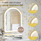 LUVODI Arched LED Bathroom Mirror with Gold Aluminum Alloy Narrow Frame Defogging 3 Color