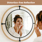 31.5'' Farmhouse Round Mirror, Large Rustic Round Wall Mirror with Hemp Rope