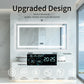 LUVODI LED Rectangular Bluetooth Mirror with Samrt Display Horizontal Hanging
