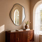 Asymmetrical Wall Mirror, Irregular Black Frame Mirror for Entryway
