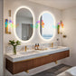 LUVODI Long Oval LED Bathroom Mirror with Bluetooth Speaker, No Display 23.62x35.43 in