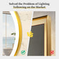 LUVODI Round LED Bathroom Mirror with Gold Aluminum Alloy Frame Sand to the Edge Mirror