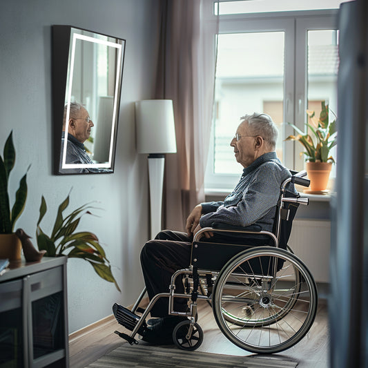 LUVODI ADA Lighted Bathroom Mirror Designed for Wheelchair Users